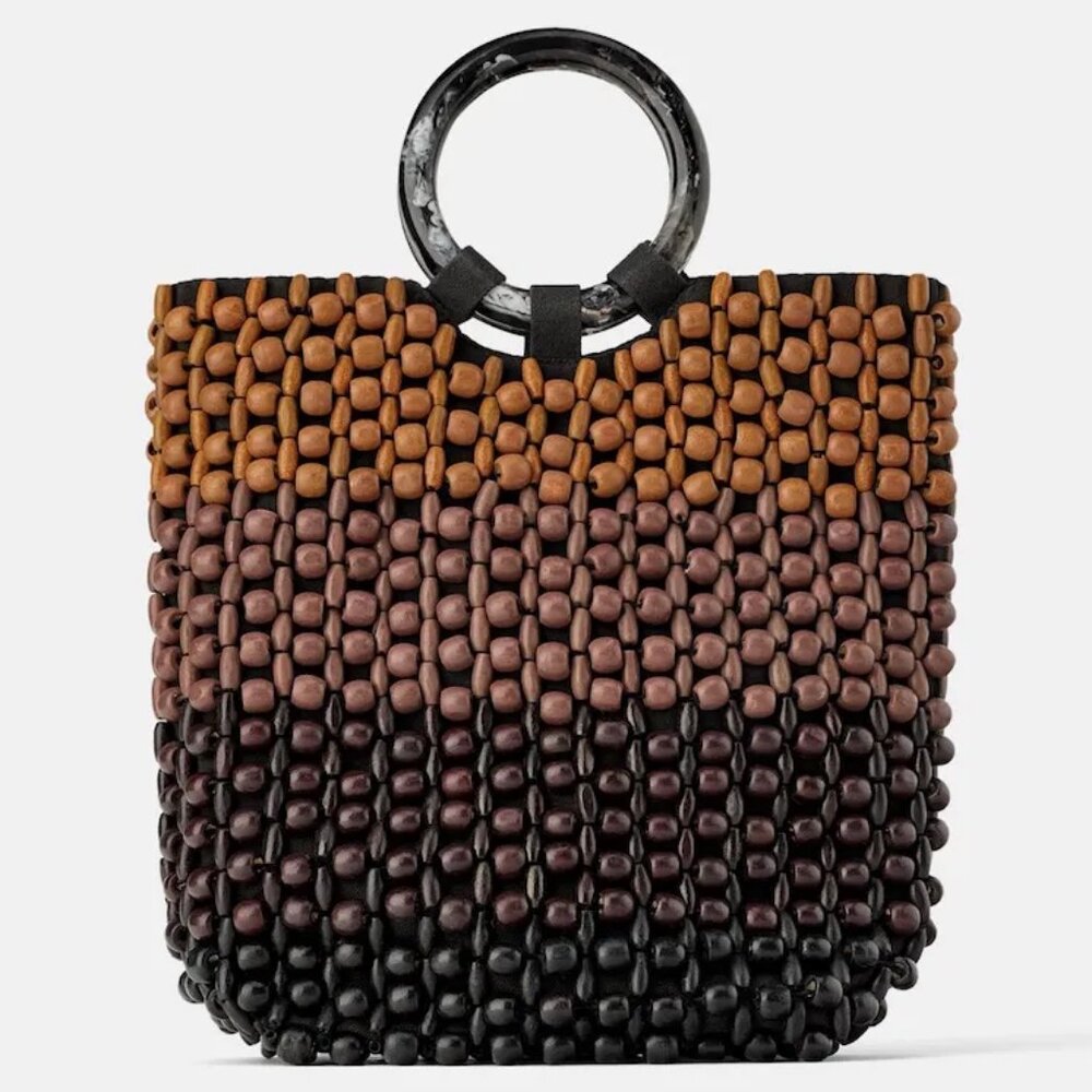 NWOT Zara Tri-Coloured Beaded Bag